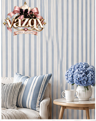 Coastal Blue Stripe Wallpaper