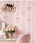 Pink Ribbon Stripe Wallpaper