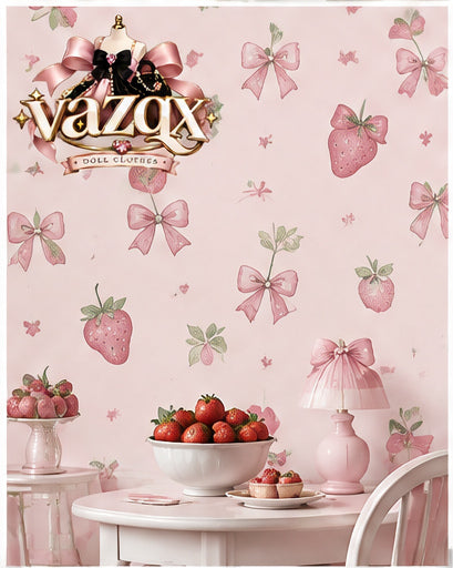 Strawberry Bow Wallpaper