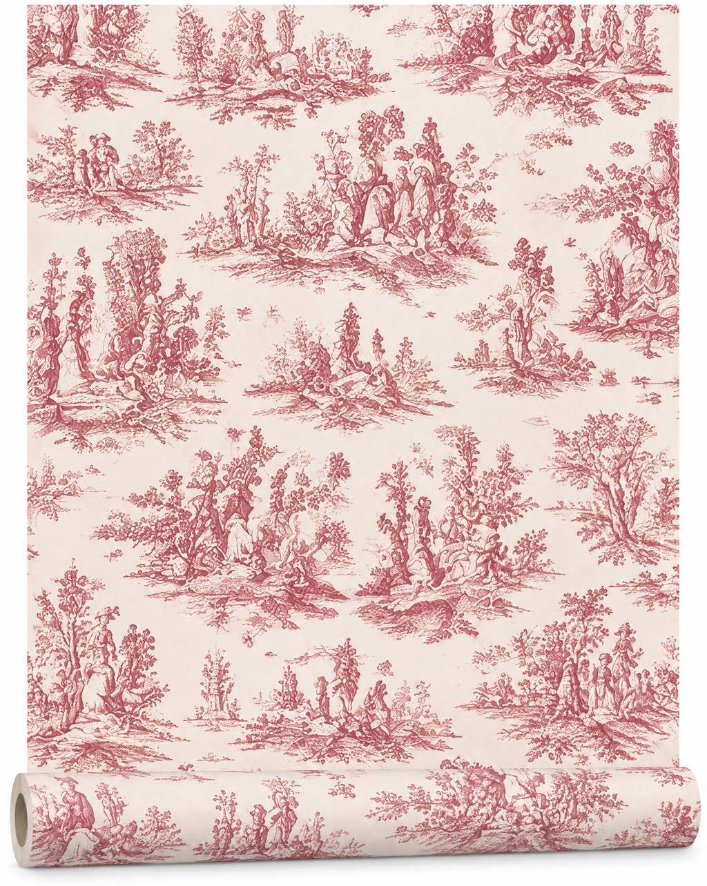 Blue Toile Garden Wallpaper