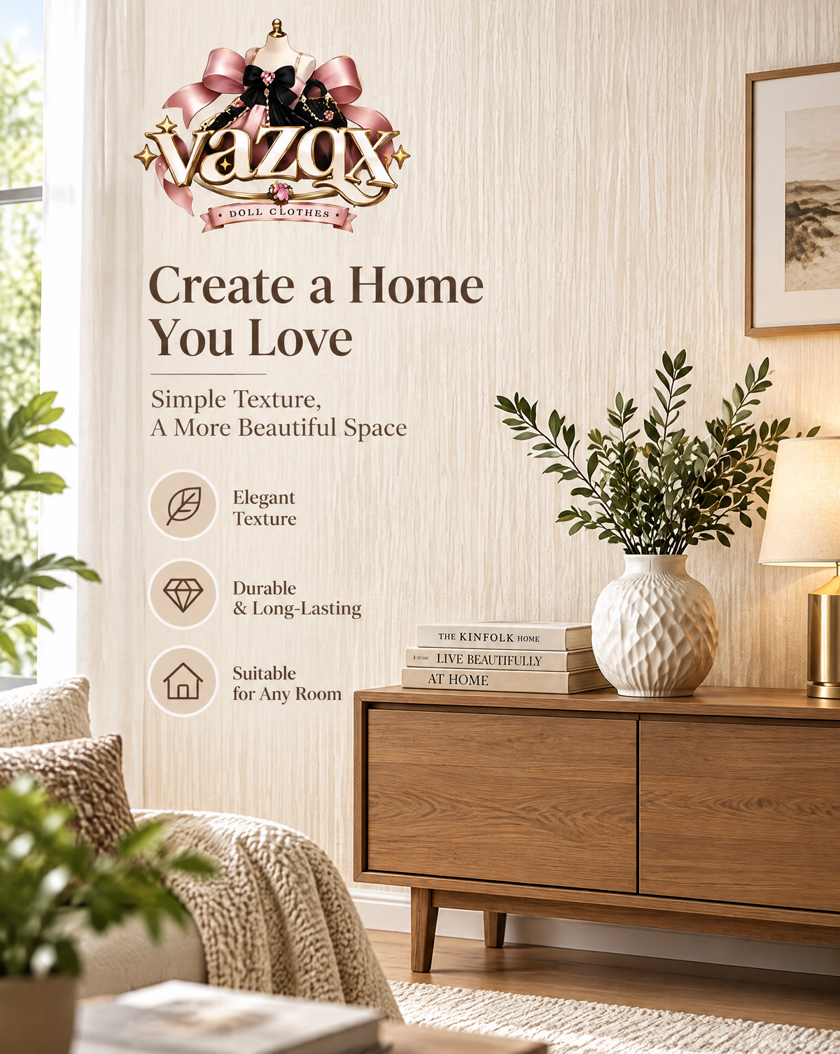 Natural Linen Stripe Wallpaper