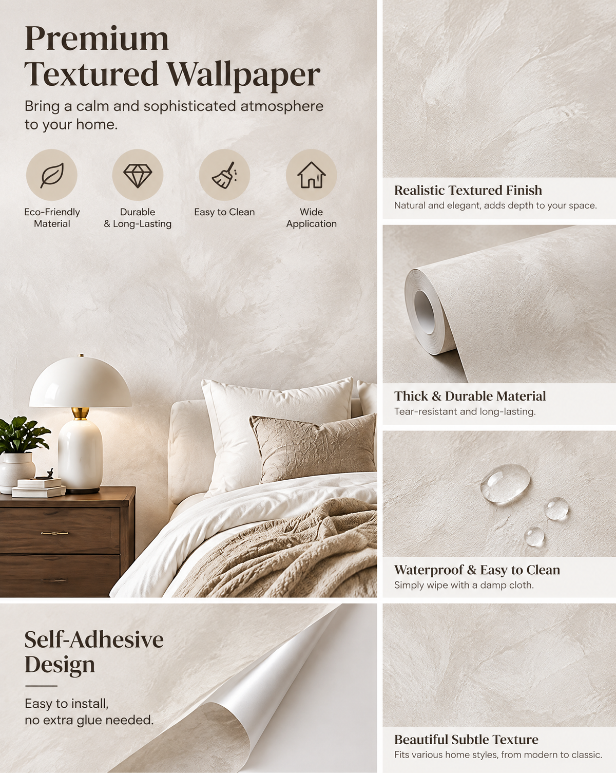 Soft Ivory Texture Wallpaper