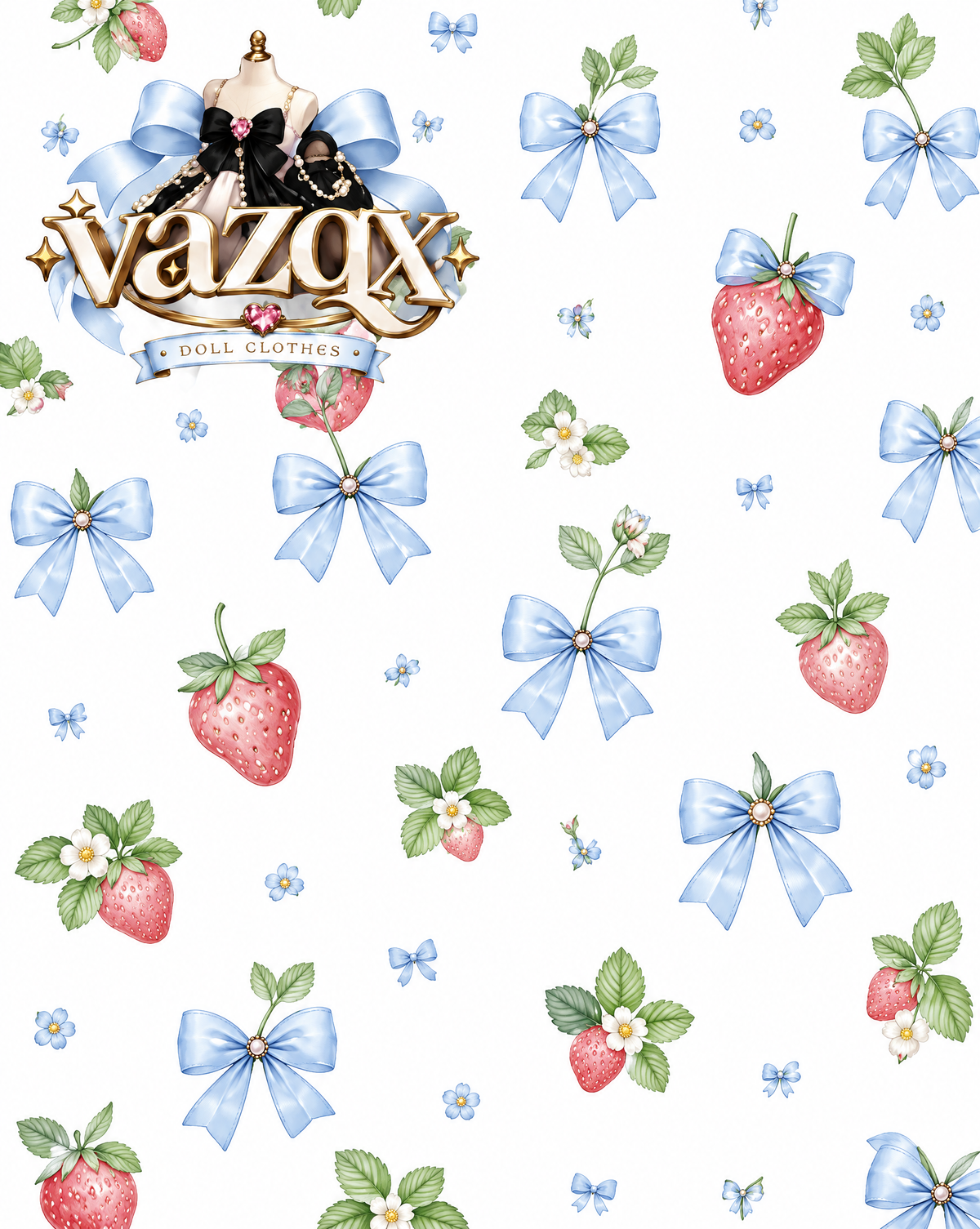 Strawberry Bow Wallpaper