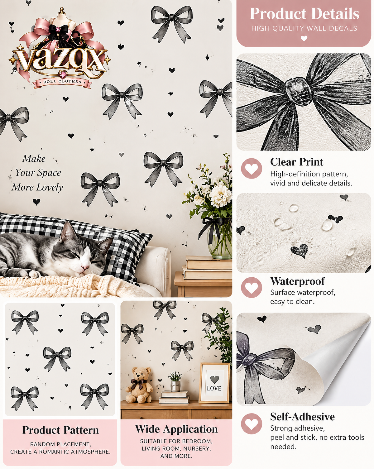 Classic Bow Accent Wallpaper