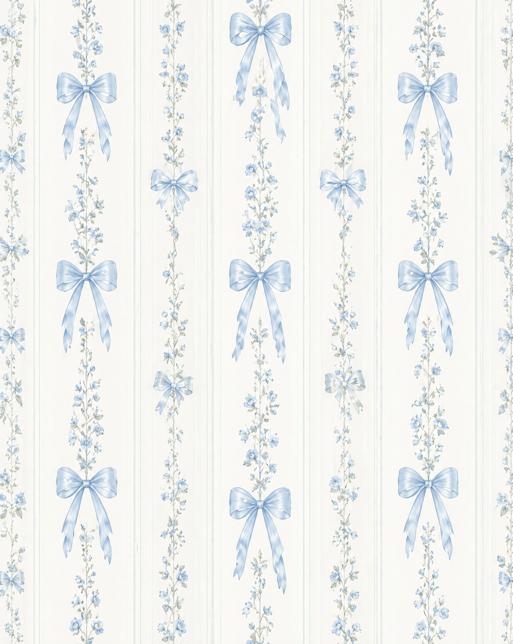 Pink Ribbon Stripe Wallpaper